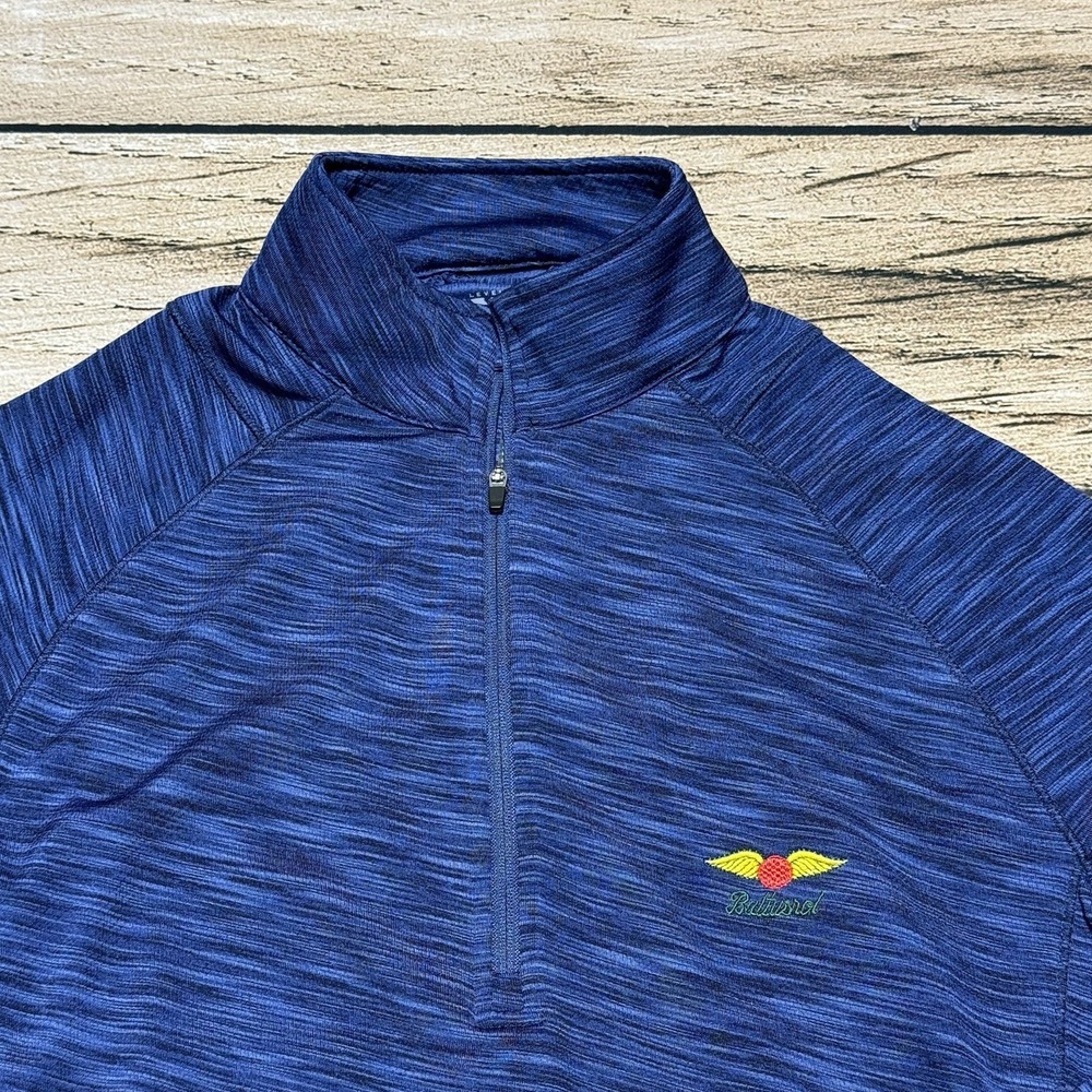 Levelwear 1/4 Zip Pullover Men Small Blue Baltusrol Golf Performance Long Sleeve